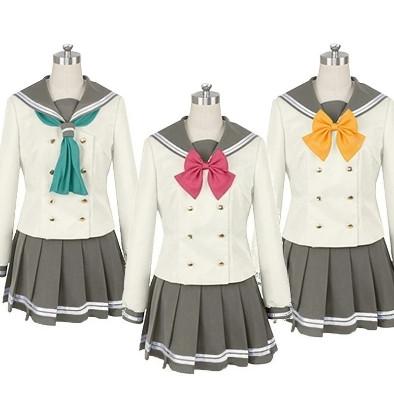 

LoveLive!Sunshine! Aqours Cosplay Costumes Takami Chika Sailor Uniform Jk Skirt Set for Women Girls Halloween Carnival Costume