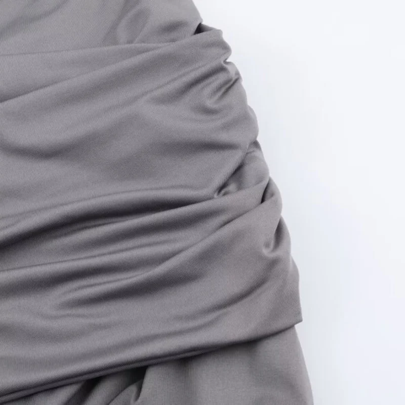 Vestido elegante con cuello Halter gris de alta calidad, vestido de fiesta de noche Sexy con hombros descubiertos, sin mangas, vestidos de belleza sin espalda, sencillo y delgado