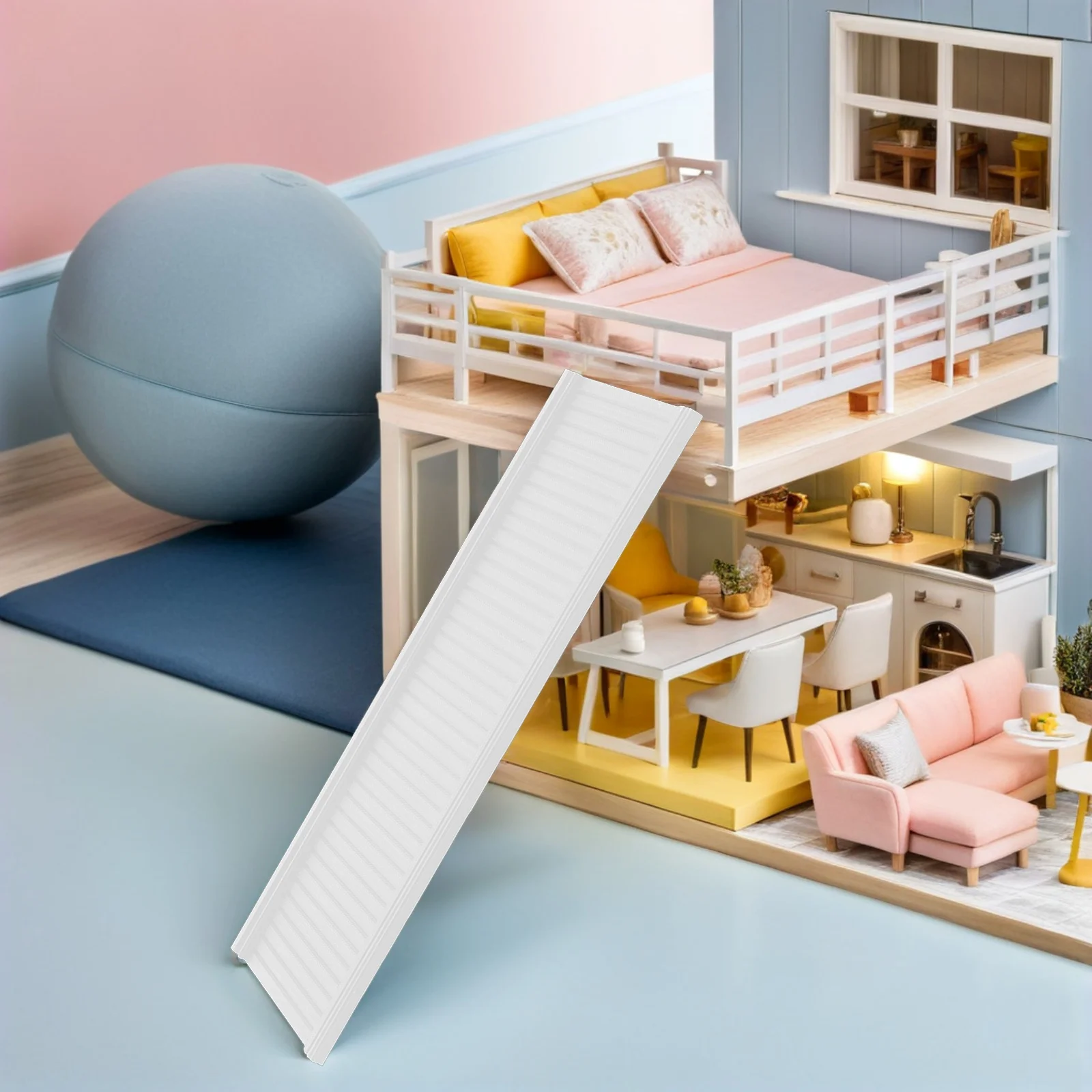 

1pcs Miniature Wall Paneling: Lightweight Plastic Dollhouse Interior Panels For Kids Role-Playing Realistic Texture Home Diy