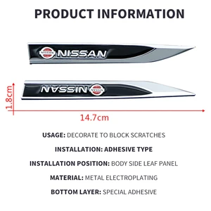 Metall Car Fender Side Wing Blade Badge, 3D-Emblem-Aufkleber, Nissan J10 X-Trail Qashqai Juke Micra Leaf Patrol Gadgets, 2pcs 6 Hauptverkäufe Nissan Patrol - №2