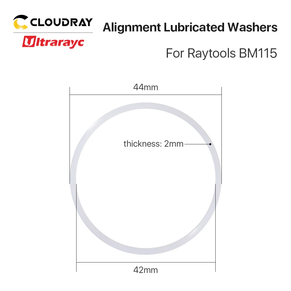 Смащенная шайба Ultrarayc Raytools для лазерной режущей головки Raytools BM115, внешний диаметр 42 мм, толщина 2 мм, уплотнительная кольцевая шайба