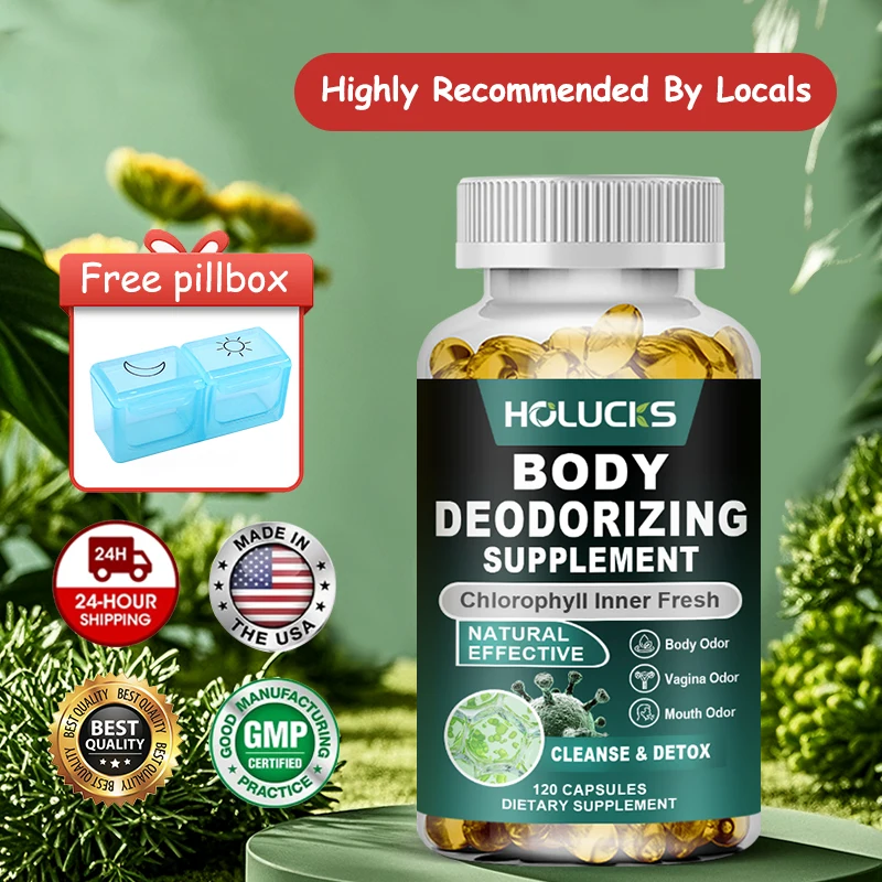 

Premium Body Deodorizing Capsules, with Organic Peppermint Leaf, Support Reduces Strong Sweat Odor, Promotes Freshness All Day