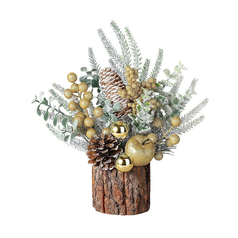 Sleek and Stylish Desktop Decoration PE Bark Miniature Christmas Tree for For holiday Cheer Anywhere You Need It