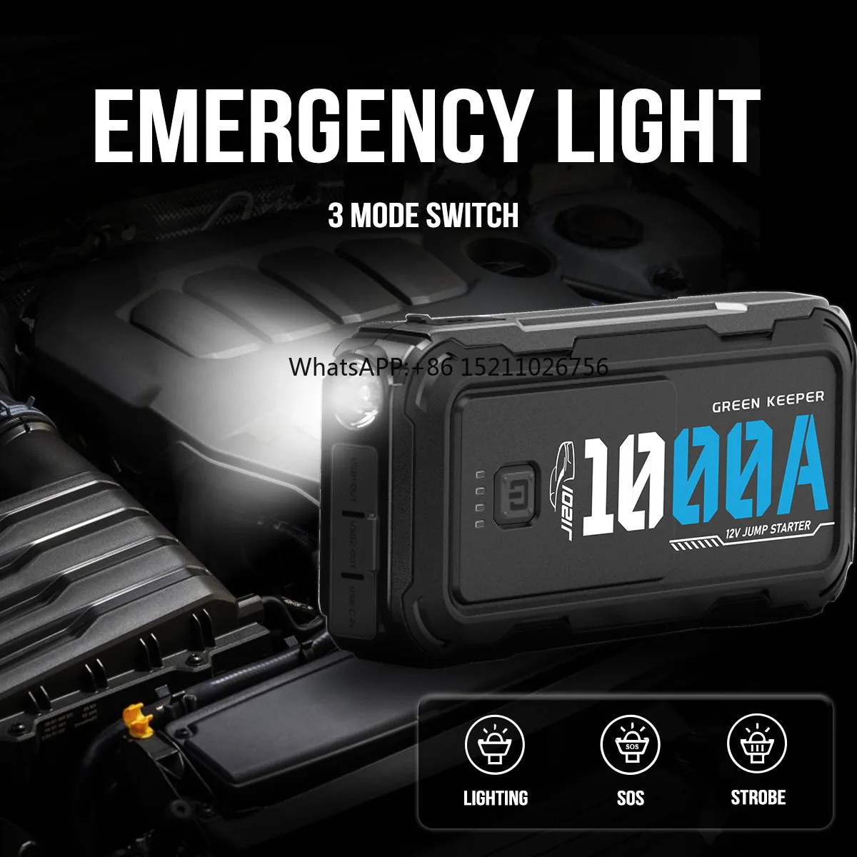 Car Emergency Start Power Supply 10000ma 1000a 12v Portable Power Bank Jump Starter For Car Booster Battery Starting Device