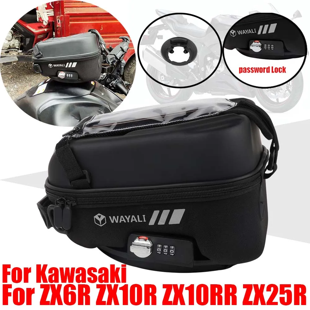 

Tank Bag For KAWASAKI Ninja ZX-6R ZX6R 636 ZX-10R ZX10R ZX-10RR ZX10RR ZX-25R ZX25R Luggage Tanklock Storage Bags Navigation Bag