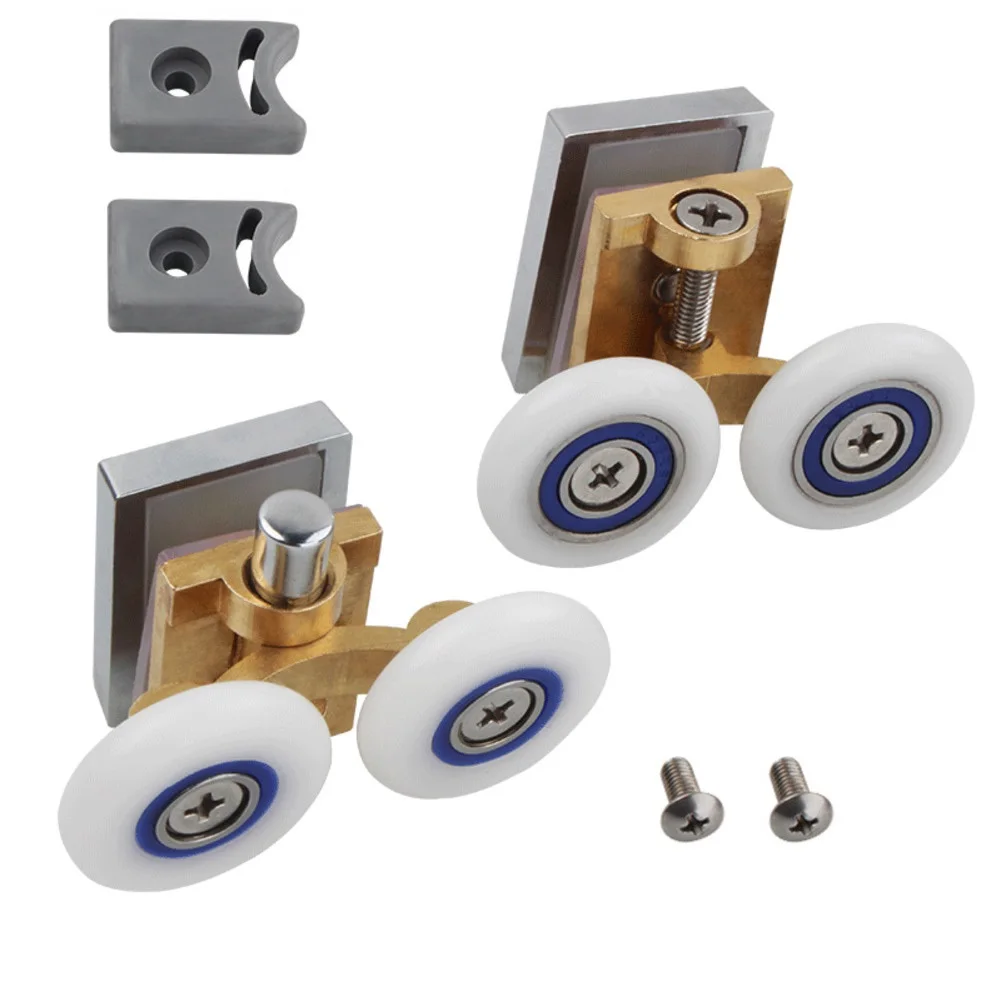 

Bathroom Renovation Double Shower Wheels Chrome Shower Door Parts Shower Door Accessories Easy DIY Installation