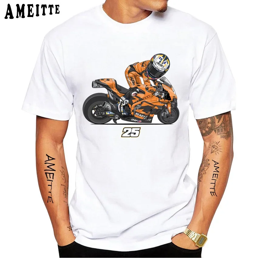 Футболка Raul с Фернандесом 25 GP, новая летняя мужская футболка с коротким рукавом для мальчиков, приключения GS, Спортивные Повседневные белые топы, футболки для мотоциклистов