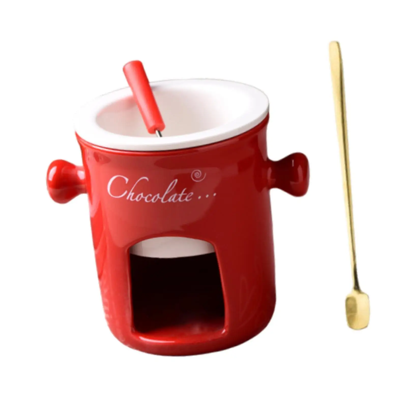 Taza para Fondue, Olla de Cerámica para Derretir Chocolate, Taza para Café, Taza para Derretir Chocolate para Cumpleaños, Bodas, Cocina, Aniversarios, Hogar