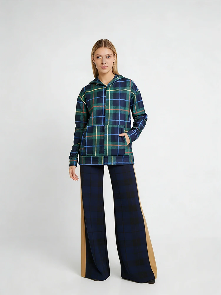 

Harajuku Street модная клетчатая толстовка в стиле Ins красивая толстовка на молнии готическая зимняя новая мужская и женская толстовка с капюшоном Lulu Y2k одежда