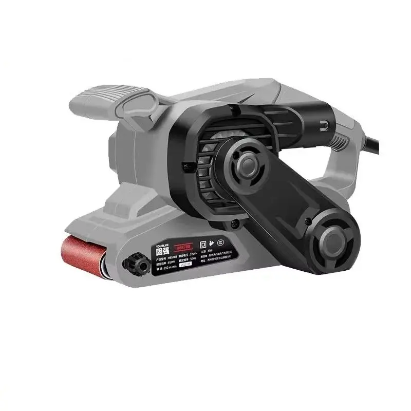Szlifierka taśmowa elektryczna HBS78B, przenośna szlifierka, szlifierka płaska, maszyna do szlifowania płaskiego, polerka, maszyna do obróbki drewna, szlifierka do użytku domowego, maszyna do papieru ściernego.