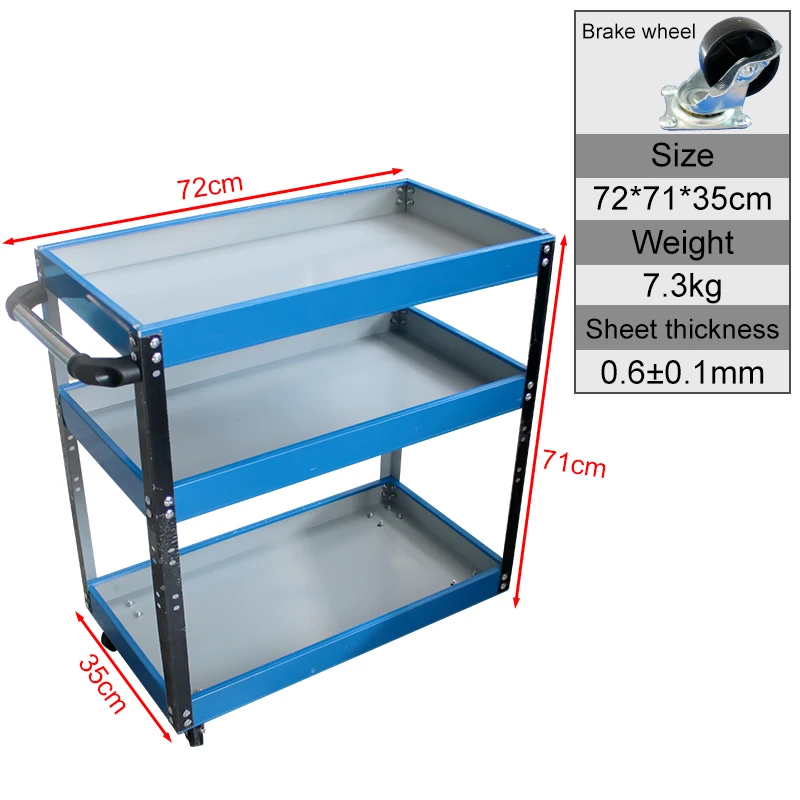 Chariot à outils d\'atelier mécanique avec roues, porte-outils d\'armoire, support d\'établi de garage, accessoires de supports