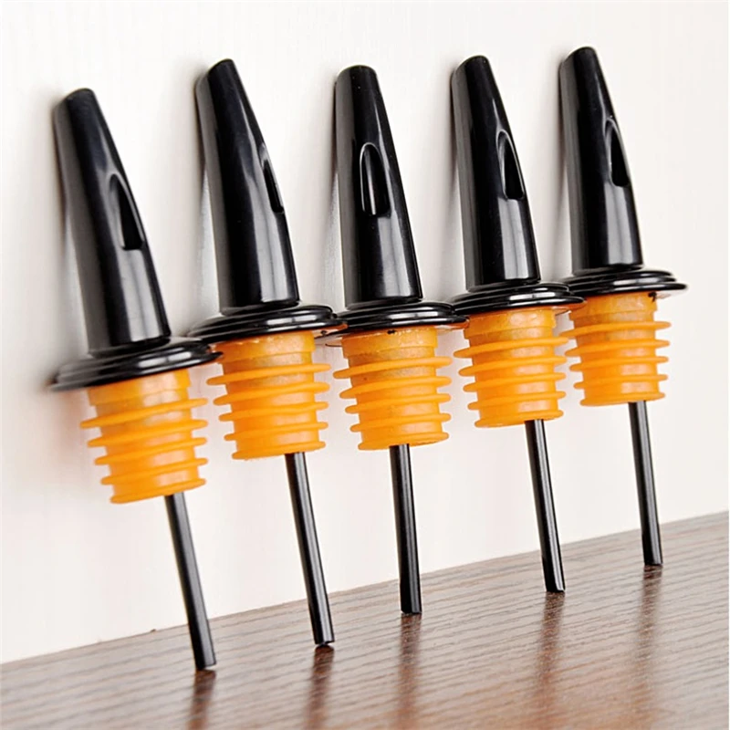 

10pcs Plastic Wine Bottle Pourer Stopper Stainless Steel Various Wine Liquor Spirit Pourer Free Flow Spout Stopper Bar Tool