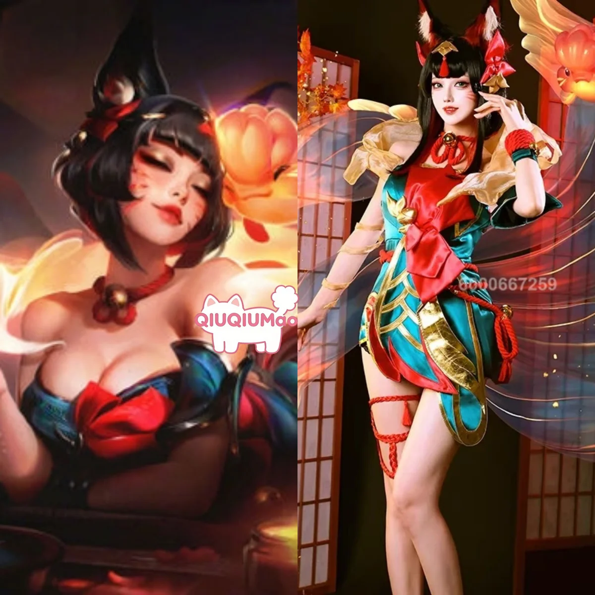 

LOL Game Cosplay Costume Women Anime Ahri Role Playing Sexy Red High Quality Outfit Comic Con Party Fashion Dress Outfit Suits