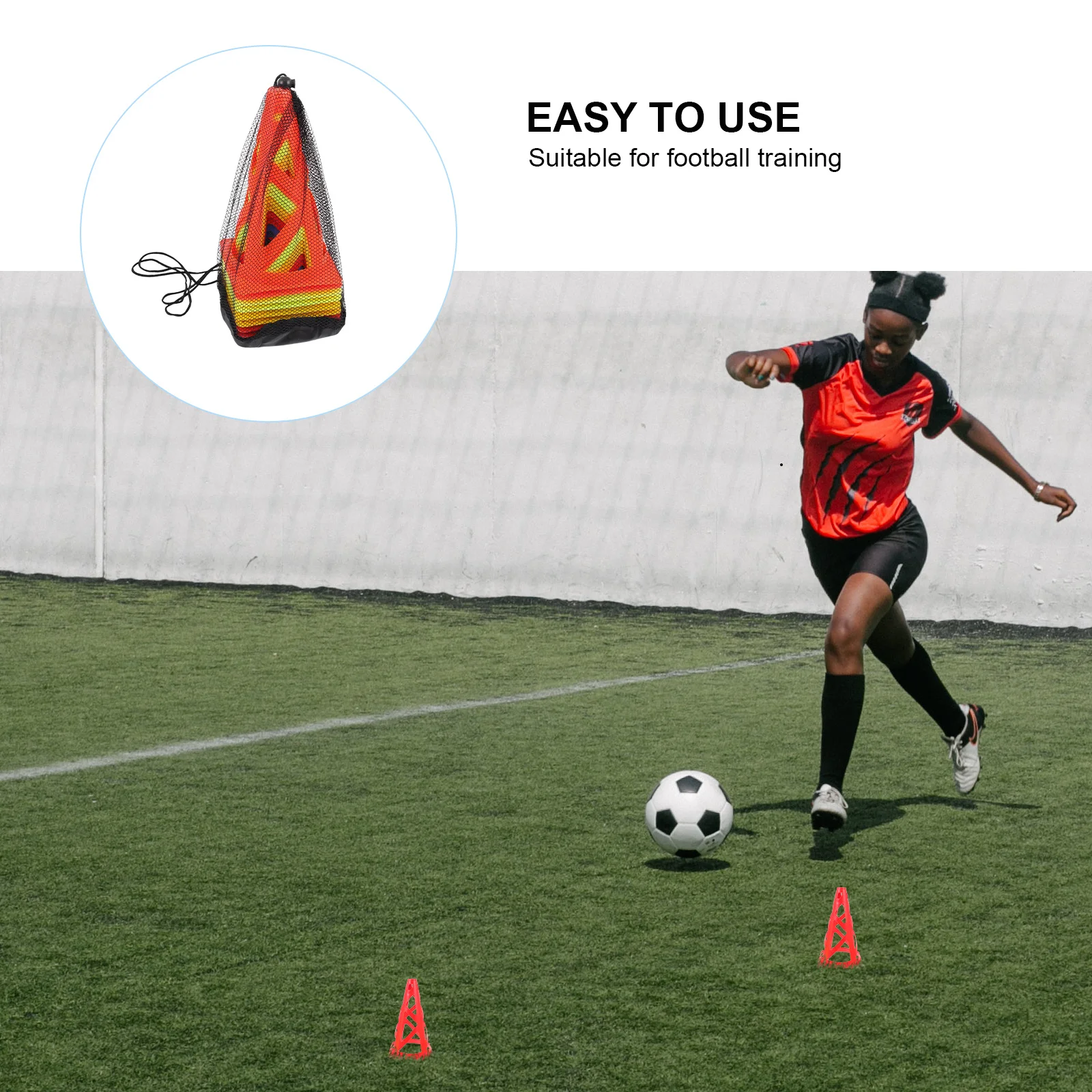 

10pcs Football Training Buckets Durable PE Lightweight Stackable Storage Soccer Skill Cones Windproof Reusable Fitness