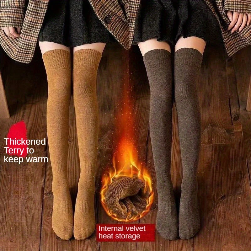 

Thigh High Thermal Fall Winter Keep Warm Soft Comfortable Socks Over Knee Thicken Knitted Over-The-Calf Sock Leg Warmers Lolita