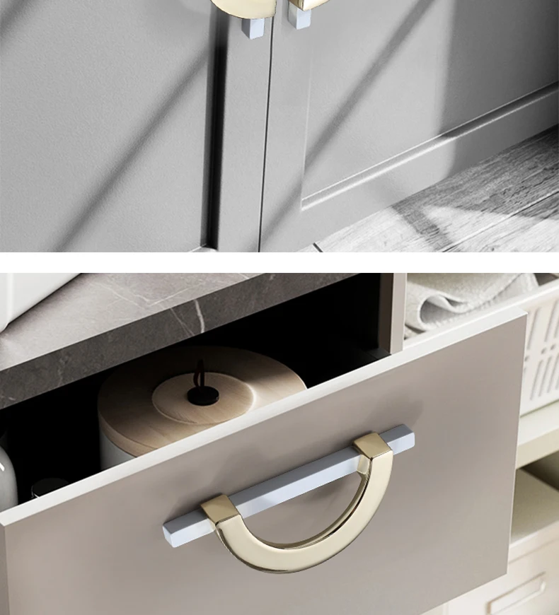 Wv Luxus Küchen schrank Lagerung weiße Tür Schrank Griffe Schublade Kleider schrank Griff halbkreis förmige runde Tür zieht Knöpfe Hardware küchen schrank aufbewahrung – Detail 13