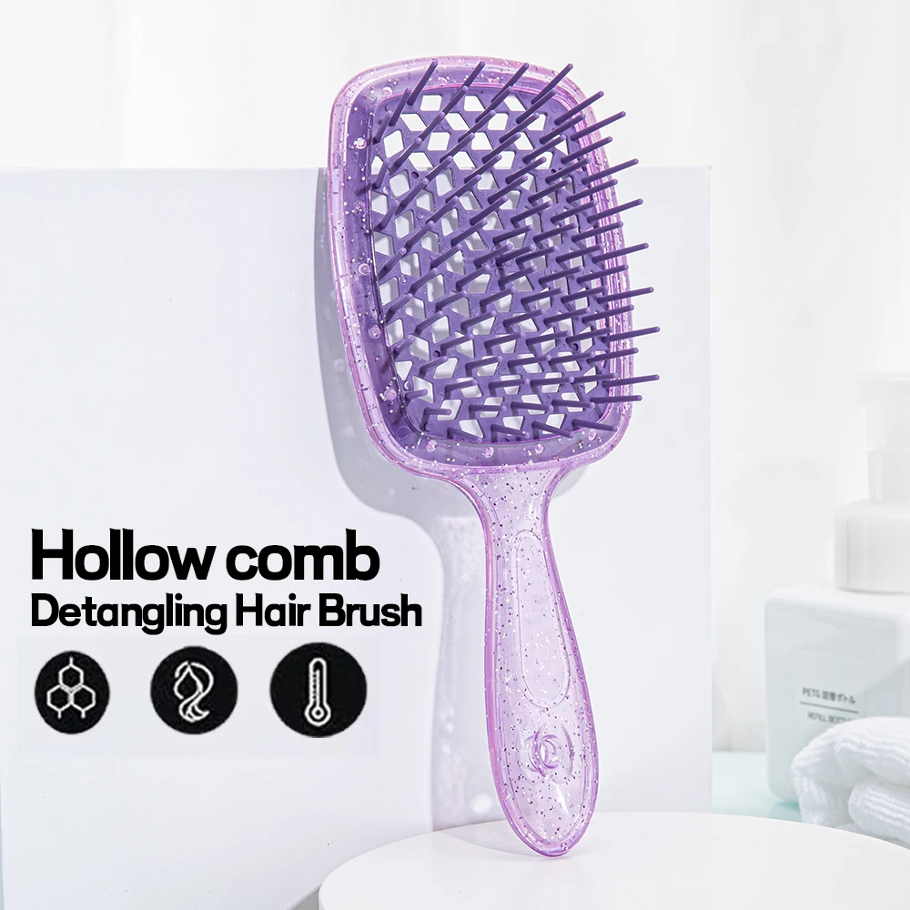 

1pcs Tangled Hair Comb Detangling Hair Brush Massage Combs Hollow Out Wet Curly Hair Brushes Home Salon DIY Combs Hairdressing