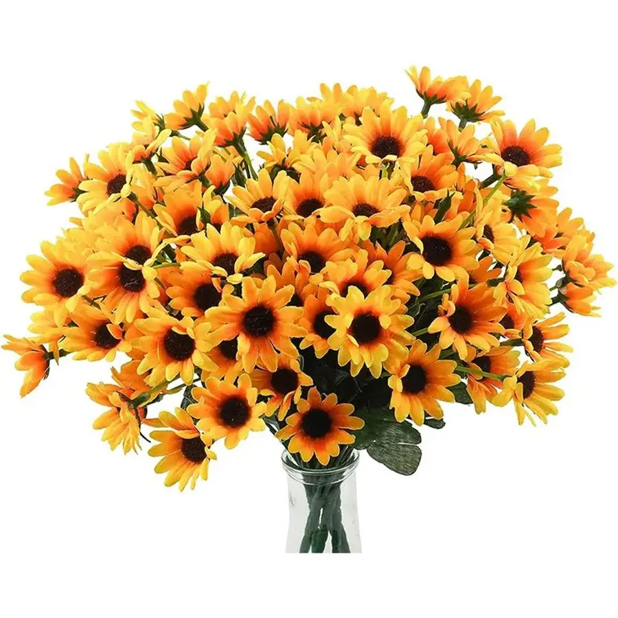 1/3 stücke Künstliche Blume Seide Gelb Kleine Gänseblümchen Hohe Qualität Hochzeit brautstrauß Hause Zimmer Diy Geschenk Box Clipping decor Prop