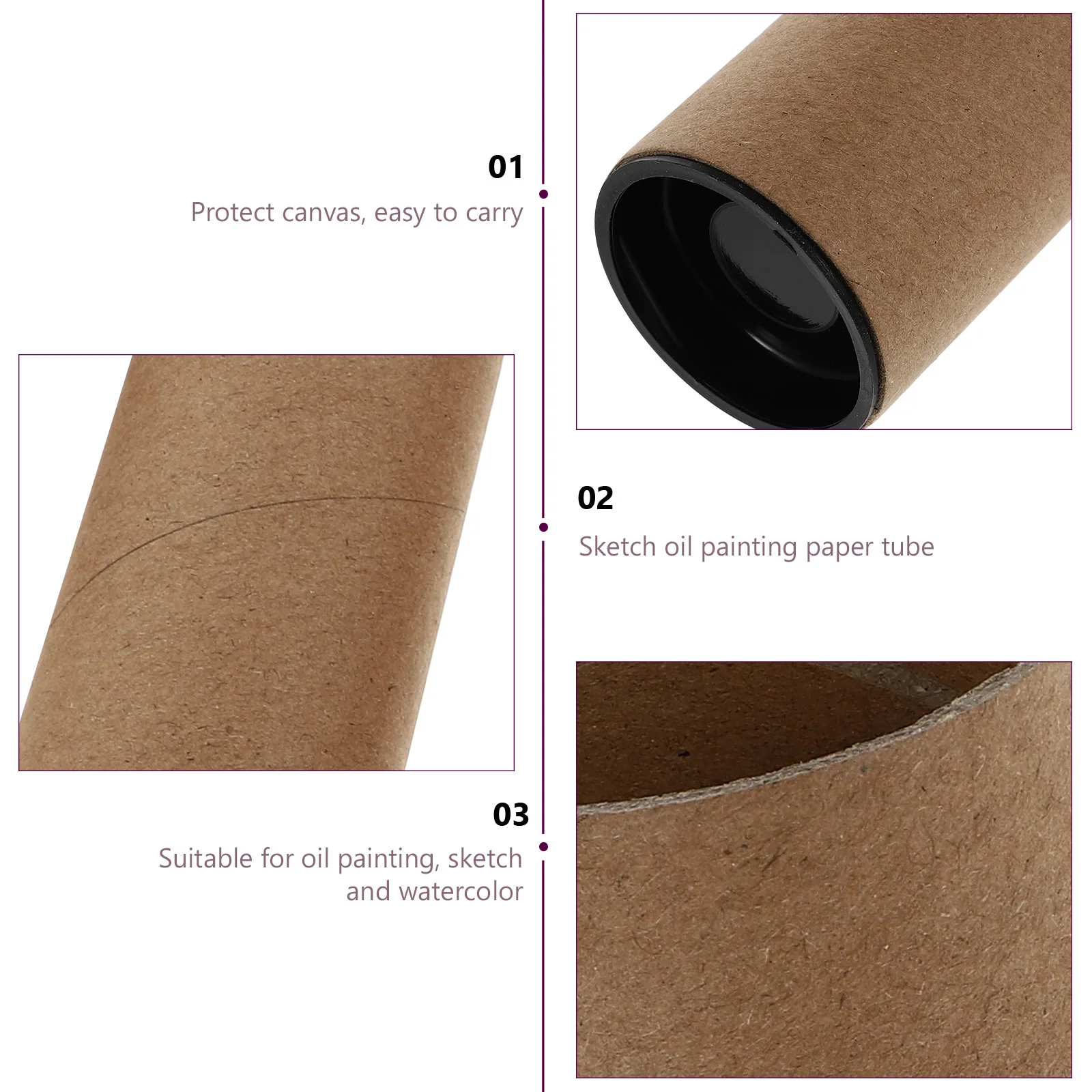 Tubo per poster in carta da 5 pezzi Versatile archiviazione e trasporto per artisti Architetti Studenti Disegni Documenti Tubo di carta per pittura