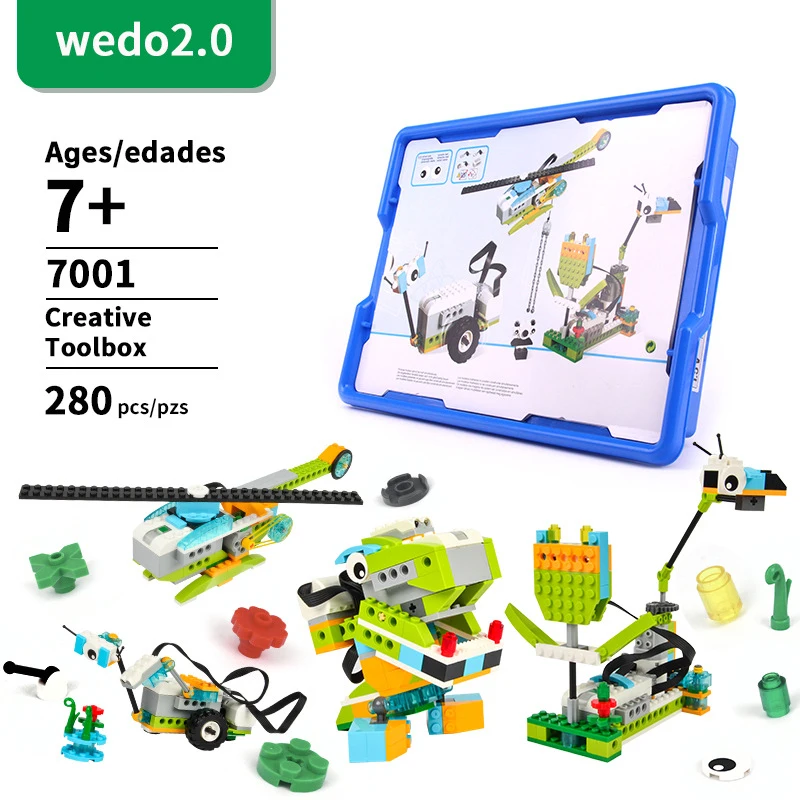 WeDo-décennie s de construction de pièces de bricolage canonique, ensemble de noyau, jouets à gratter, cadeaux de Noël, 2024 dos, compatible 2.0, nouveau, 45300, 3.0