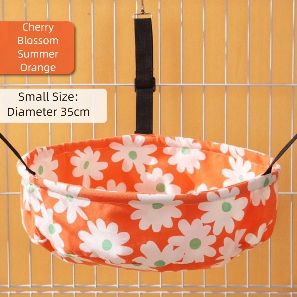 

Chew-Proof Fabric All-Season Cat Hammock Adjustable Straps Winter Velvet Cage-Mounted Hanging Bed Wear-Resistant Material