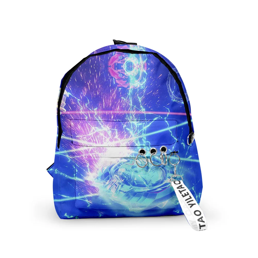 Trendy Beyblade Burst Evolution Backpacks Boys/Girls pupil School Bags 3D Print Keychains Oxford Waterproof Small Backpacks