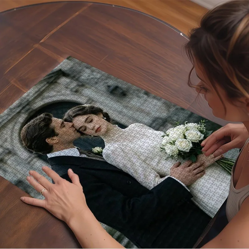 35/300/500/1000pcs Personalized Custom Photo Puzzle Couple Photos DIY Puzzle Portrait Painting Handmade Birthday Gift