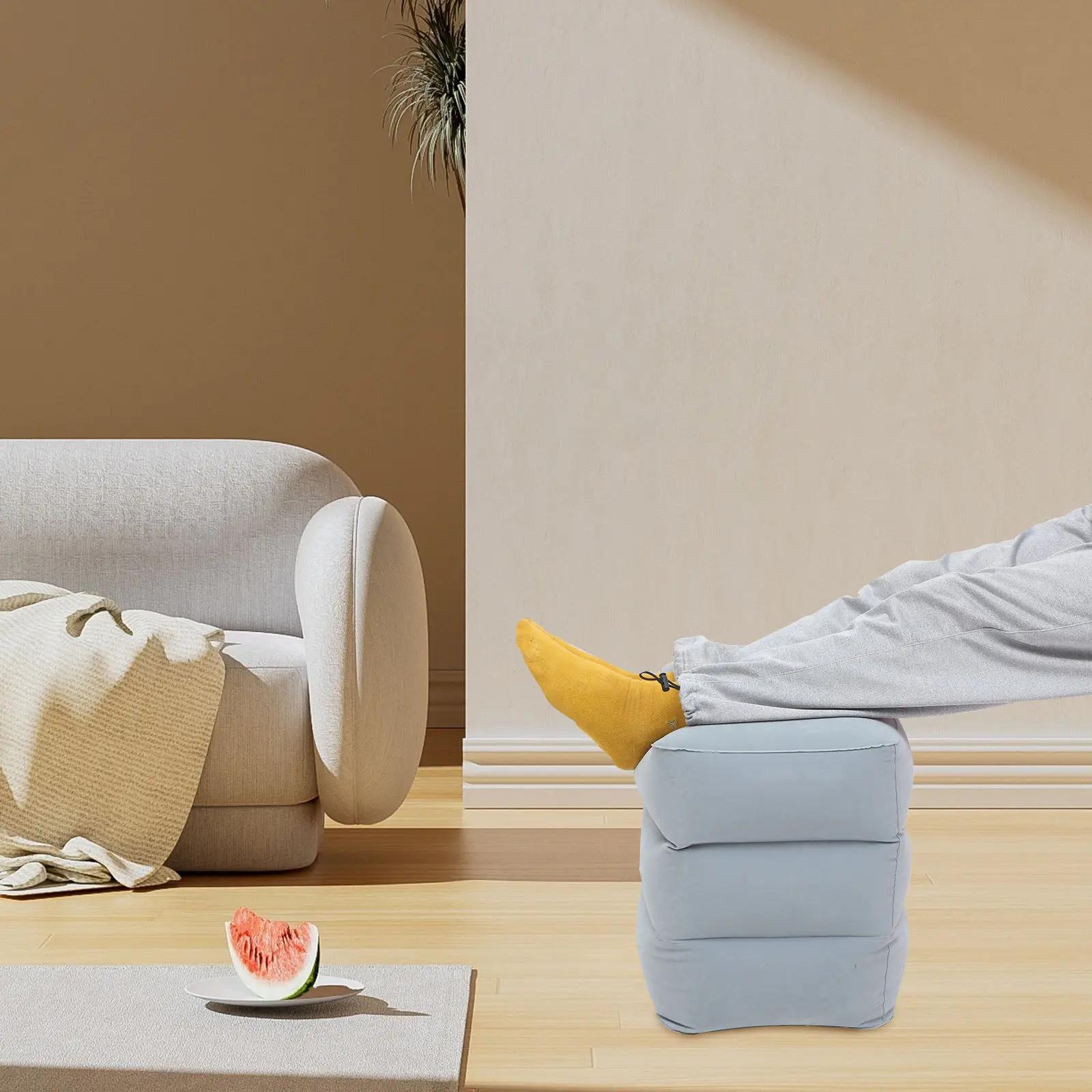 1Set Inflatable Foot Rest Pillow for Airplane Travel Leg Rest Elevates Feet Improves Circulation Reduces Swelling Travel