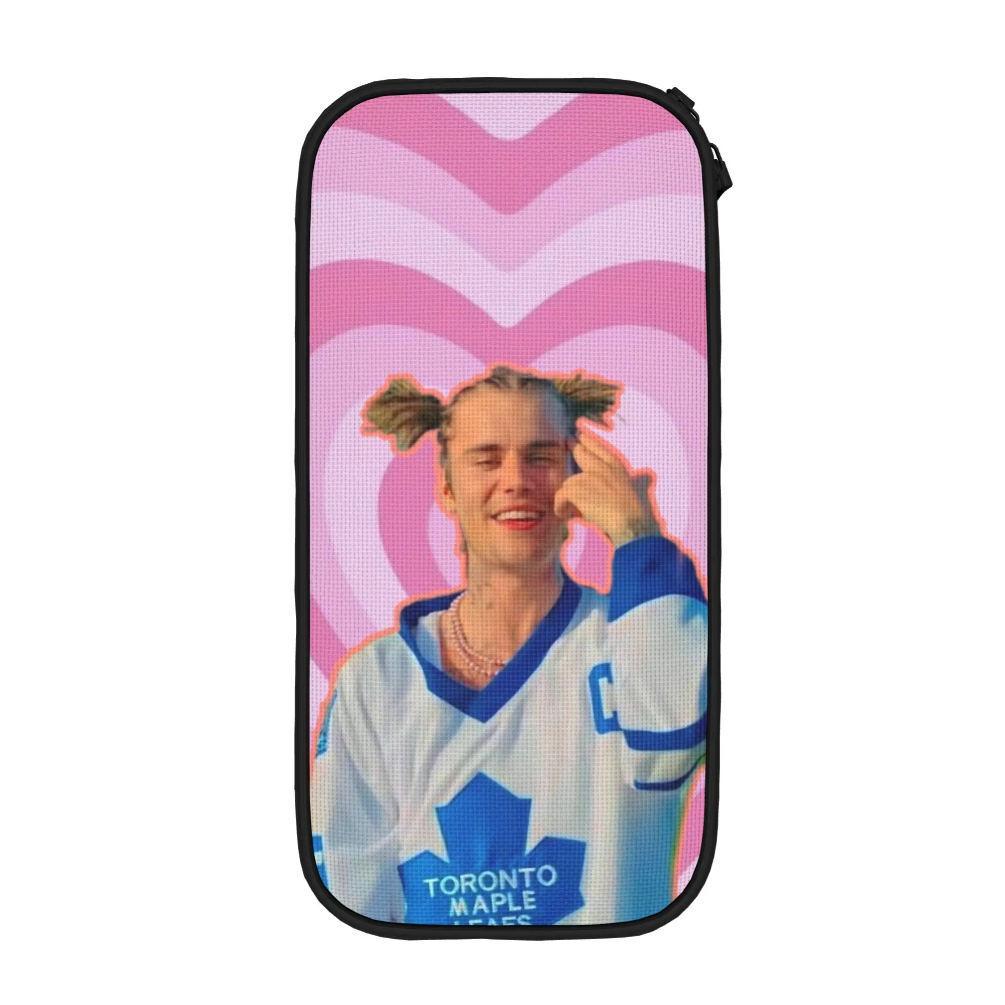 

Популярный пенал с Джастином Бибером, милый пенал-органайзер для ручек, вместительный, для школьников, подарок, школьные принадлежности