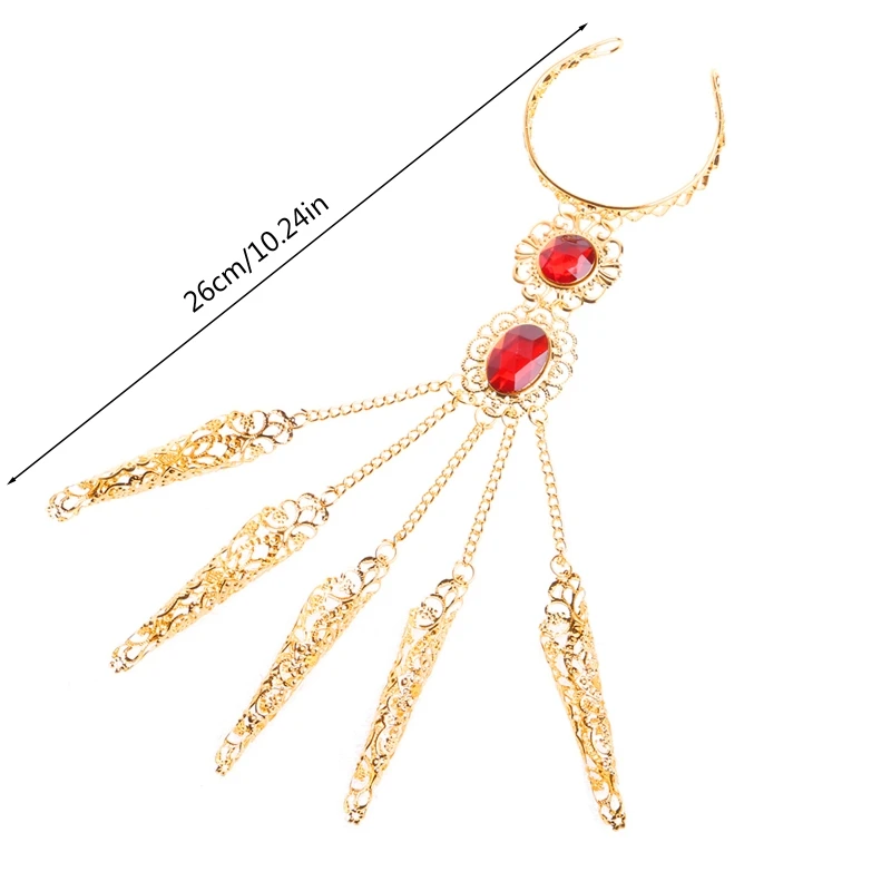 652F 1PC المرأة الفتاة الرقص الشرقي الرقص الاصبع الهندي التايلاندية الاصبع الذهبي المجوهرات