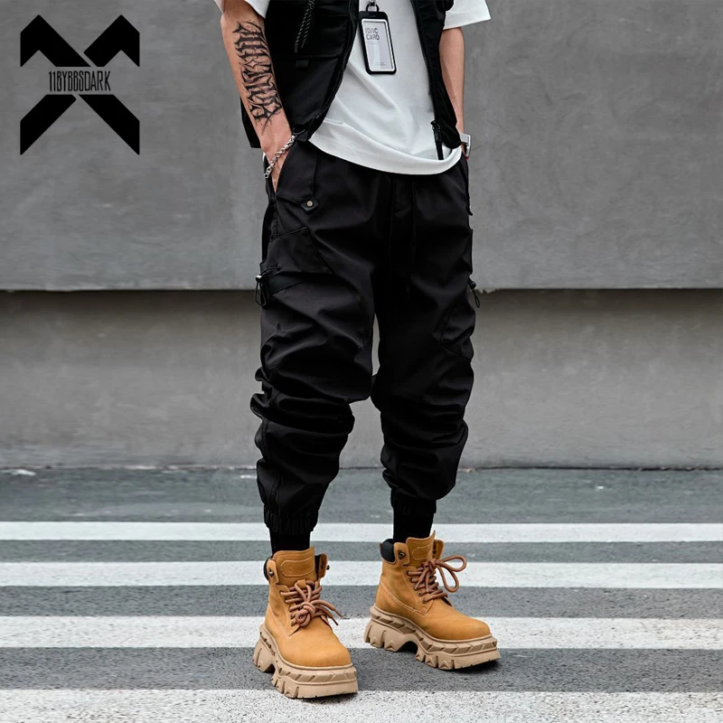 

Men's Techwear Cargo Pants 2026 New Tactical Joggers Black Pants Streetwear Multi-Pocket Loose Harem Trousers Elastic Waist