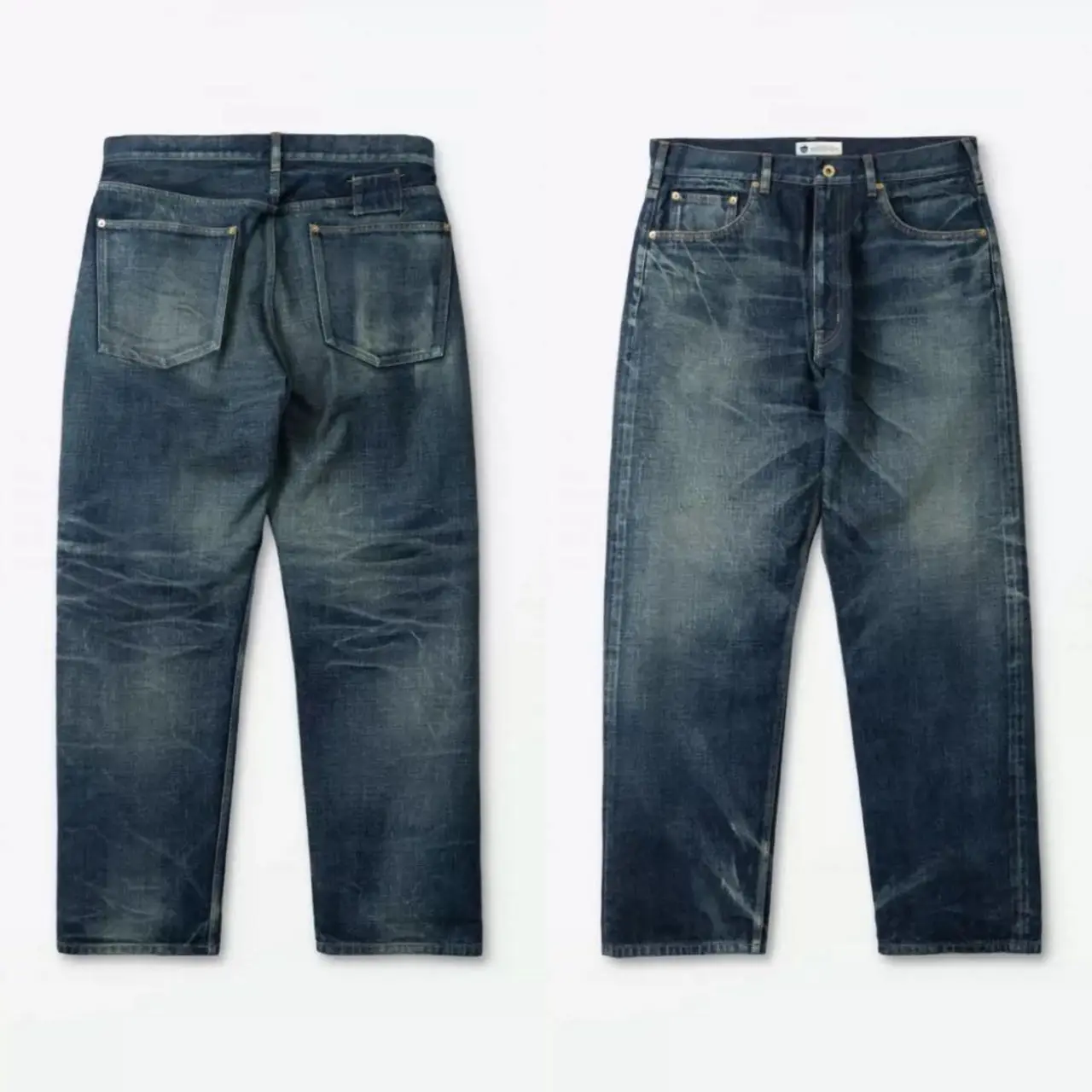 

Loose Straight Leg Jeans Pilot Workwear Waed Red Ear Japanese Daily Wear Casual Pants Youth Organic Cotton All Seasons