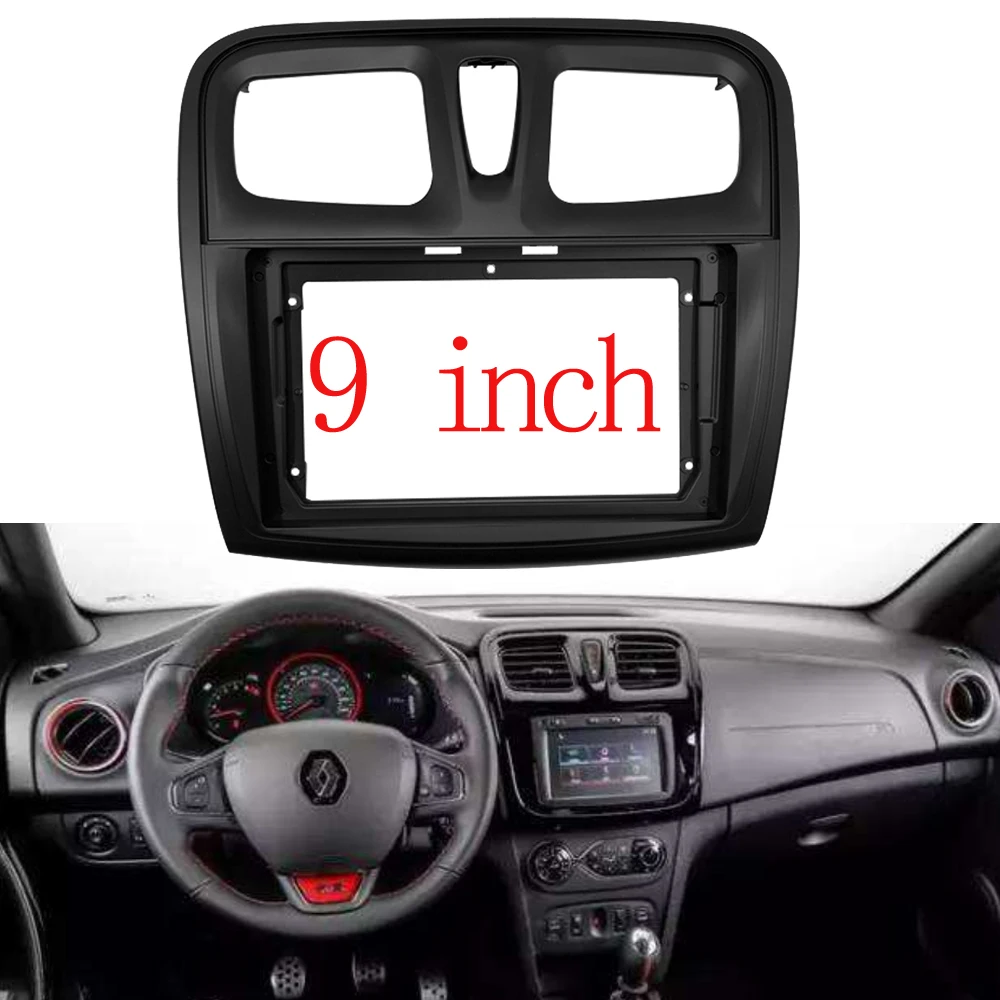 9 Inch Car Radio Fascias for RENAULT Sandero Symbol Logan 2014+ Dashboard Frame Installation DVD Gps Mp5 Multimedia Player 2 Din