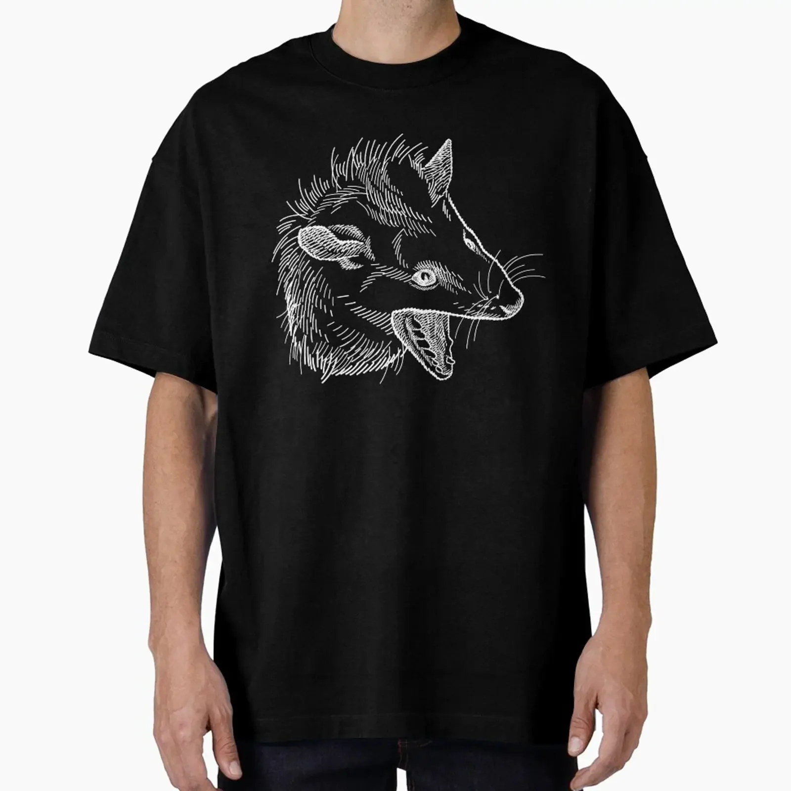 Screaming Possum designed and sold by Bokasana vintage Washed Comfortable streetwear Breathable Slightly Top For Everyday Wear
