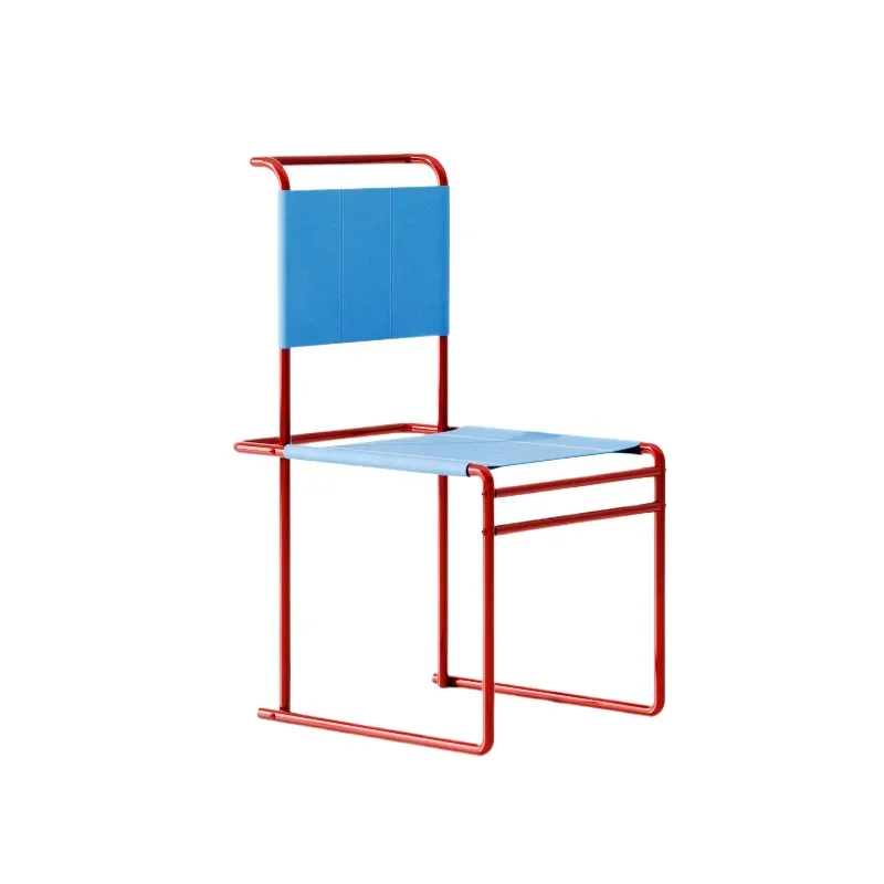 

Bloyle Chair Bauhaus Stainless Steel Saddle Leather Dining Chair Modern Creative High-end Single Chair