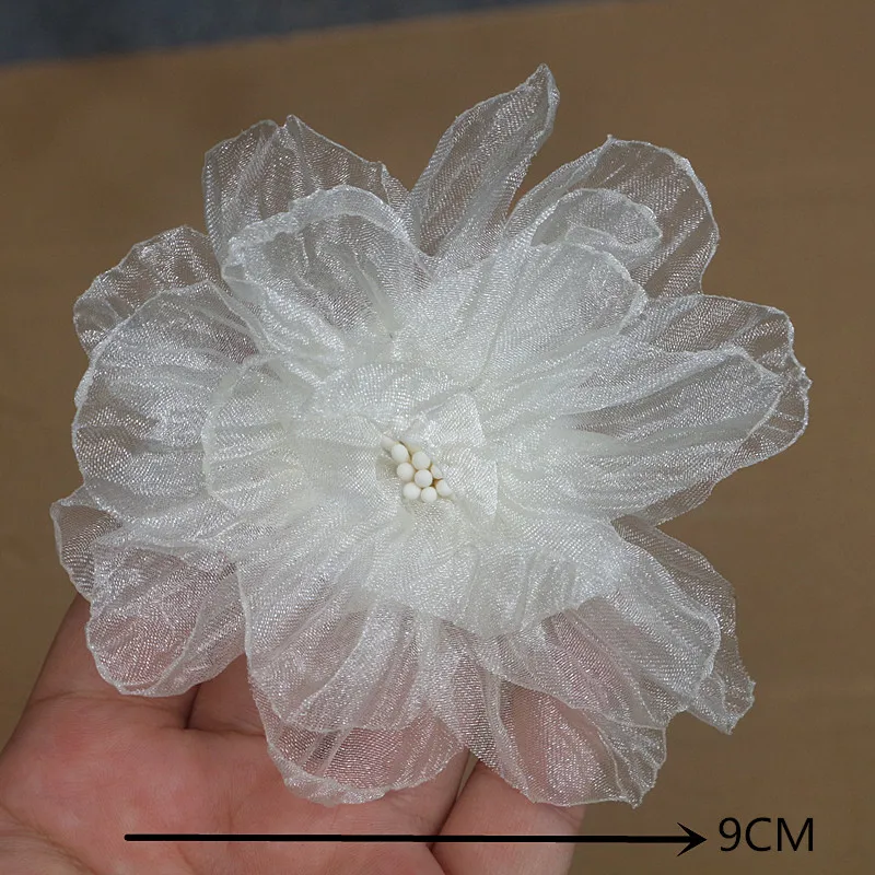 10PCS/Lot Beige Series Mix Styles Set Chiffon Fabric Flowers For Wedding Invitation Artificial Flowers For Dress Hat Decoration