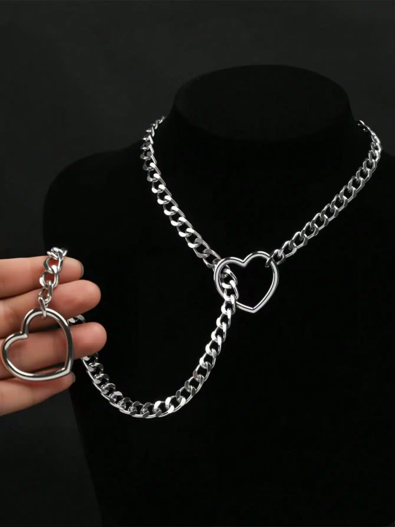 

Сексуальное ожерелье-чокер с сердечками для женщин, металлическое украшение в стиле панк для вечеринок и свиданий