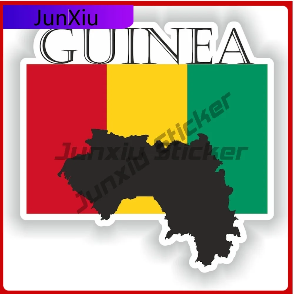 

Guinea Flag National Emblem Map Outline Vinyl Sticker Adventure Motorcycle Stickers Custom Printed Decals Car Cover Waterproof