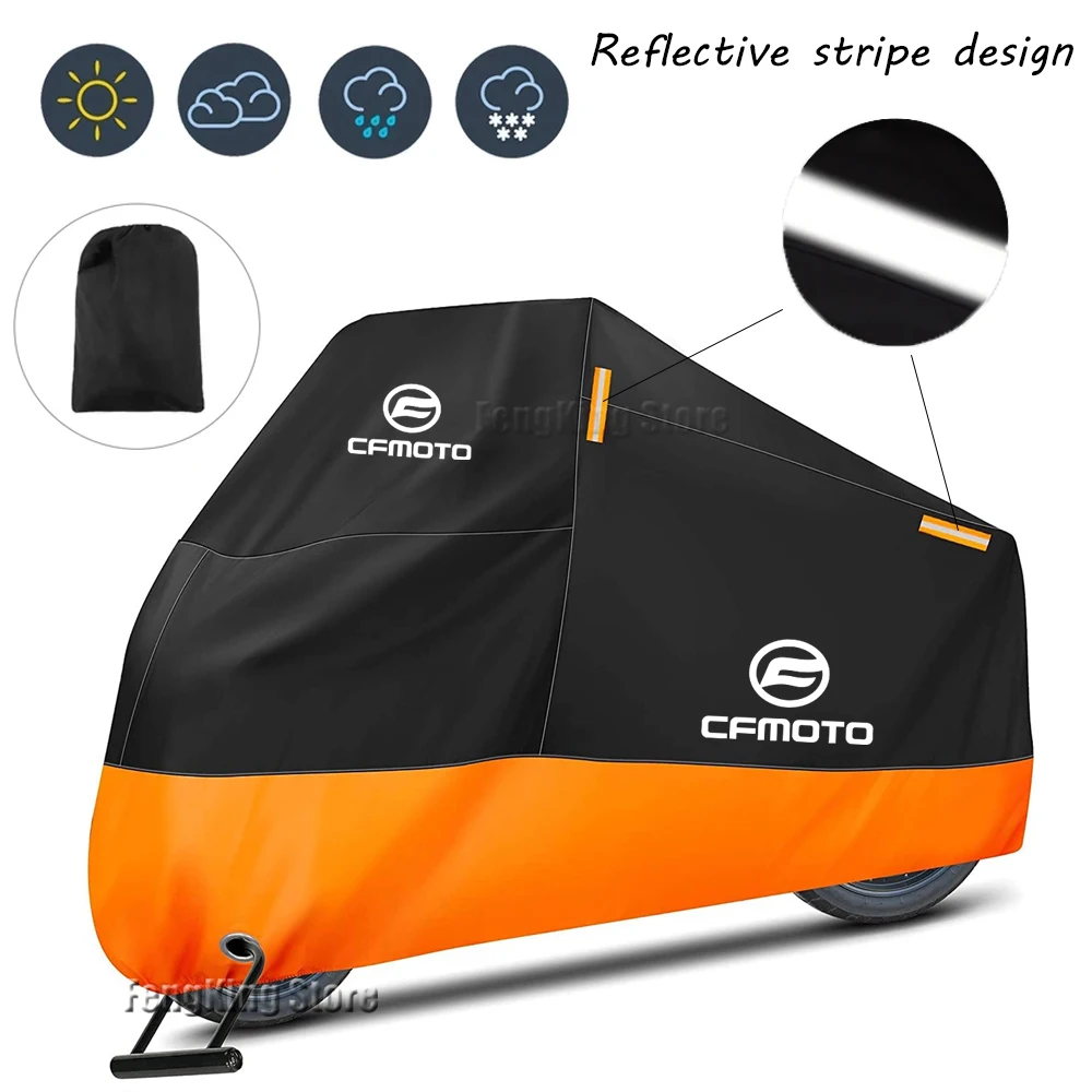 

Motorcycle Cover Waterproof Outdoor Oxford cloth Fabric Moto Cover Dustproof UV Protector for CFMOTO CF 650 650MT 450mt