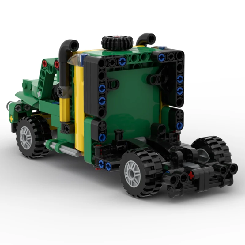 Stadt Auto Modell MOC Bausteine Amerikanischen Langnasigen Lkw Modulare Technologie Kinder Urlaub Geschenke Montieren Spielzeug Anzug