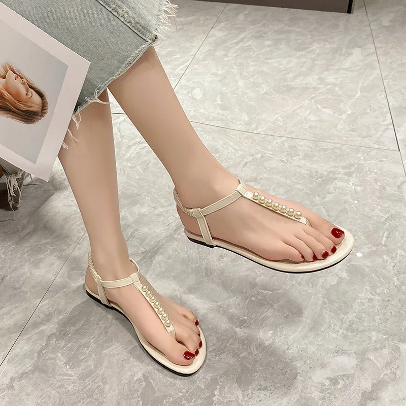 Comemore Fashion Summer Sandals for Women Flats Women\'s Casual Sandales Ladies Flip Flops Roman Flat Woman Sandalias De Mujer