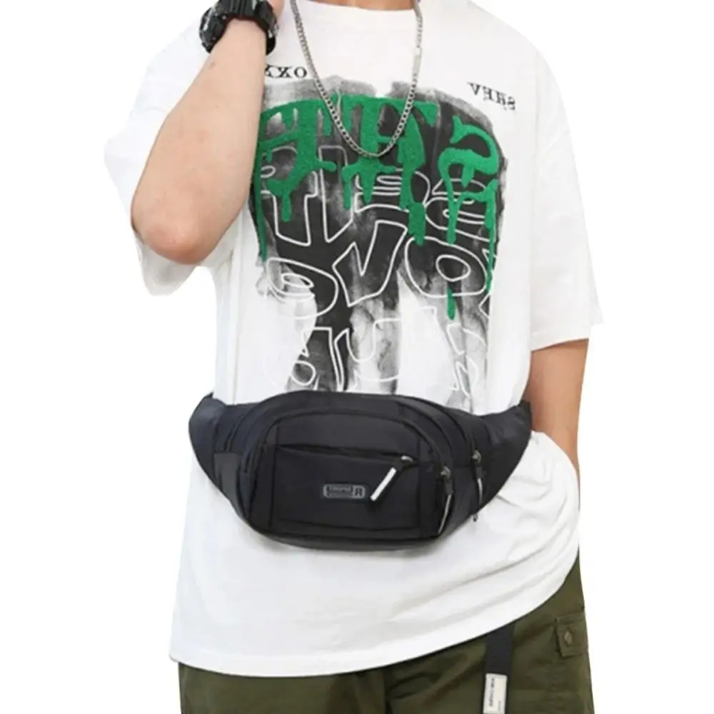 

Nylon Men Multifunctional Waist Bags Waterproof Adjustable Crossbdoy Chest Bag Casual Portable Men Running Pouch Belt Fitness