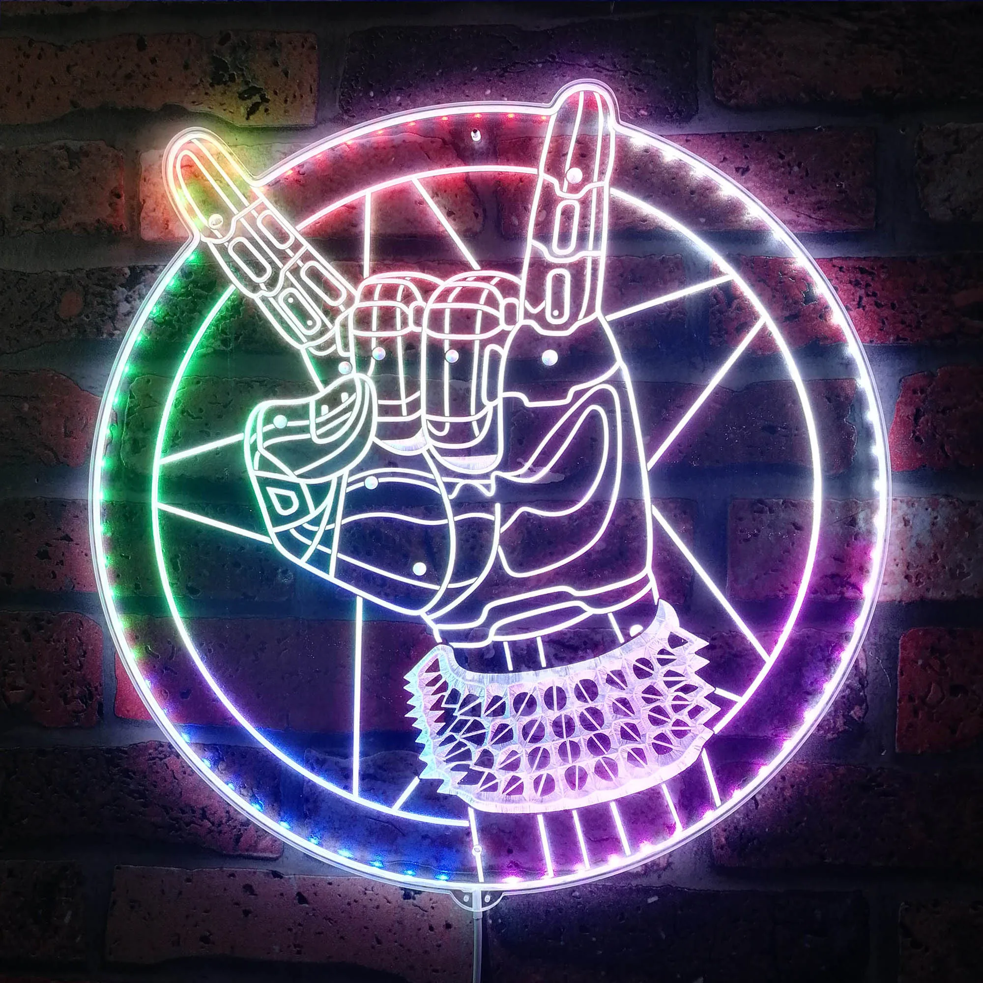 Cyberpunk Silverhand Neon RGB Edge Lit LED Sign, Game Room Decor, Gaming Night Light