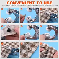 50/100 Metal Prong Snap Button Hollow Press Prong Fastener Studs with Pliers Tool Set Kits for Clothes Garment Sewing Bags Shoes 5