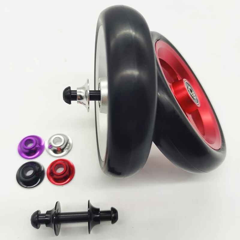 A pair of universal installation front wheel castor spacers and washers for sports wheelchairs, made of space aluminum alloy view 3