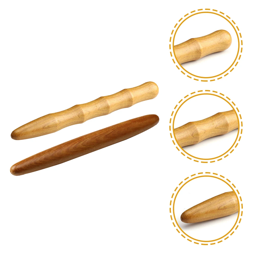 

2 Pcs Massage Stick Practical Tool Skin Care Massager Versatile Wood Acupoint Foot Relaxation Aid
