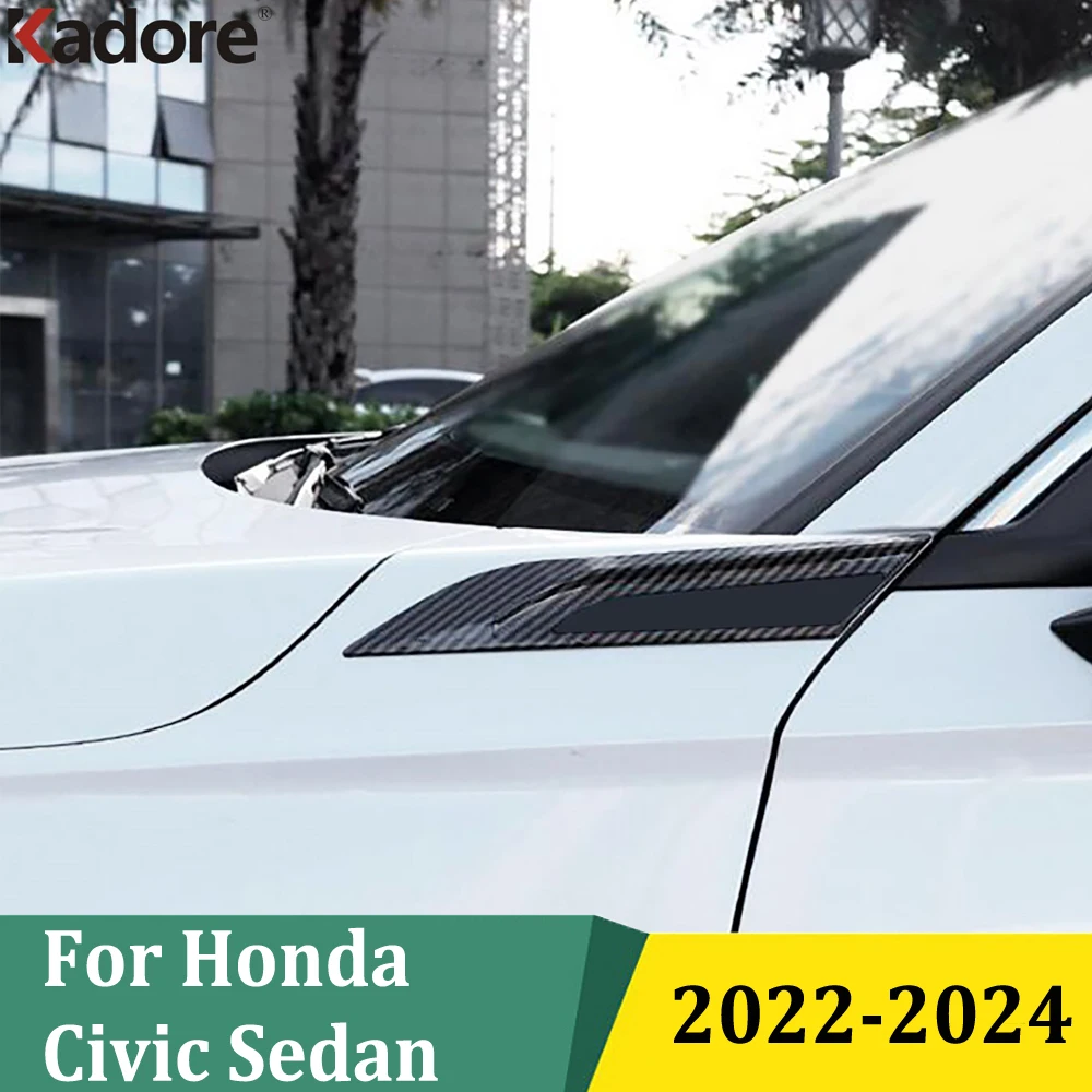 

For Honda Civic Sedan 2022 2023 2024 Chrome Door Side Vent Air Flow Fender Outlet Cover Trim Wing Car Styling Accessories