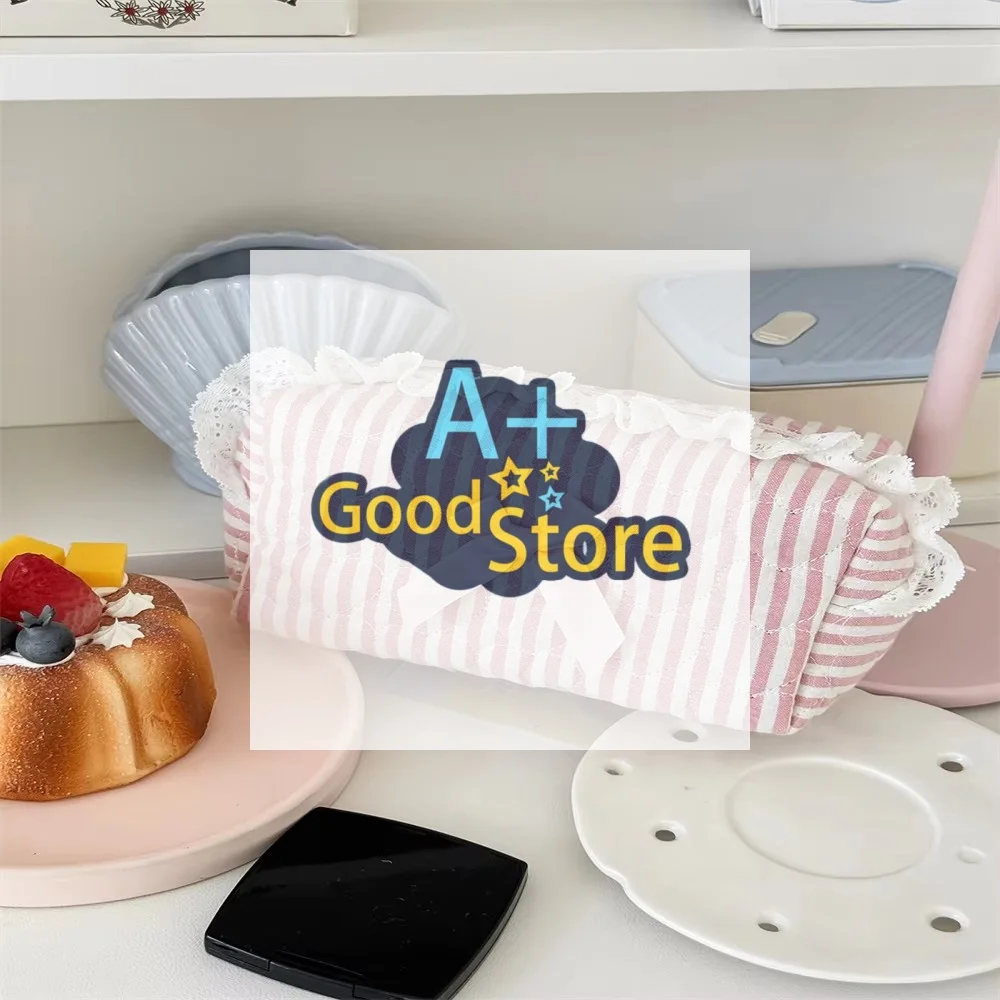 

Высокая красота, розовая, синяя полосатая косметичка для девочек, сумка для ручек, органайзер для канцелярских принадлежностей, сумки для хранения, женская большая вместительная косметичка