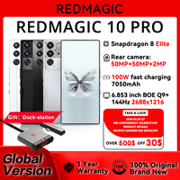 Global Version Redmagic 10 Pro Snapdragon 8 Elite 6.853inch Q9+ 144Hz 2688x1216 AMOLED 50MP+50MP+2MP 7050mAh 100W