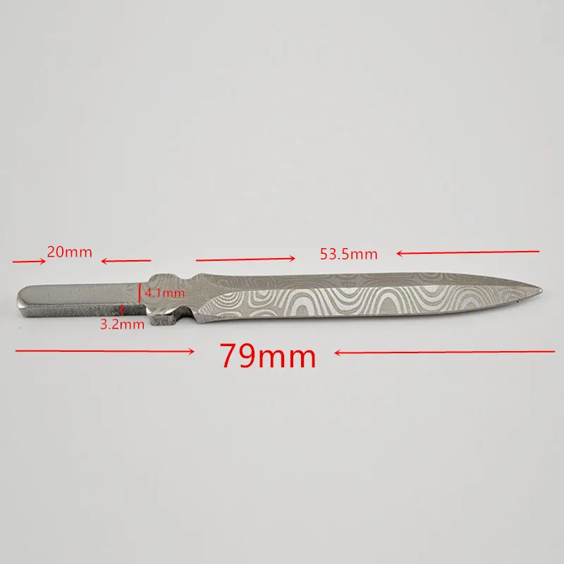 2Pcs DIY Tea Ceremony Accessories Pu 'er Tea Knife Pry Tea Tool Pattern Damascus Tea Knife Embryo Tea Sword Embryo